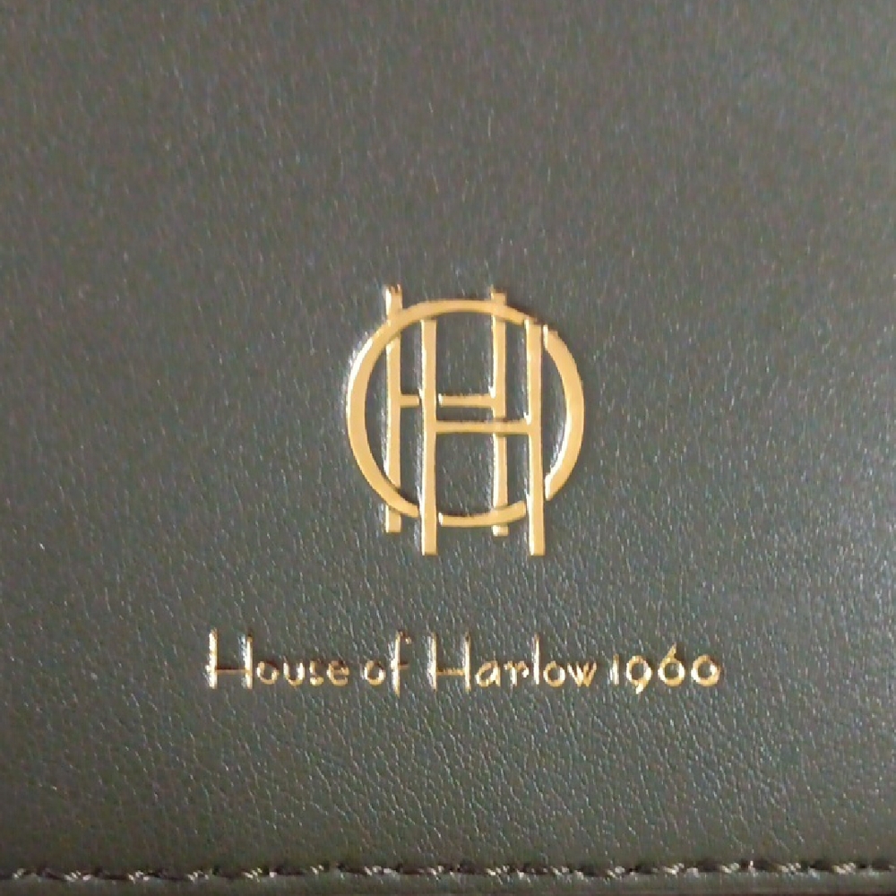 House of Harlow 1960 Olive Wristlet with Gold Logo - Picture 2 of 6